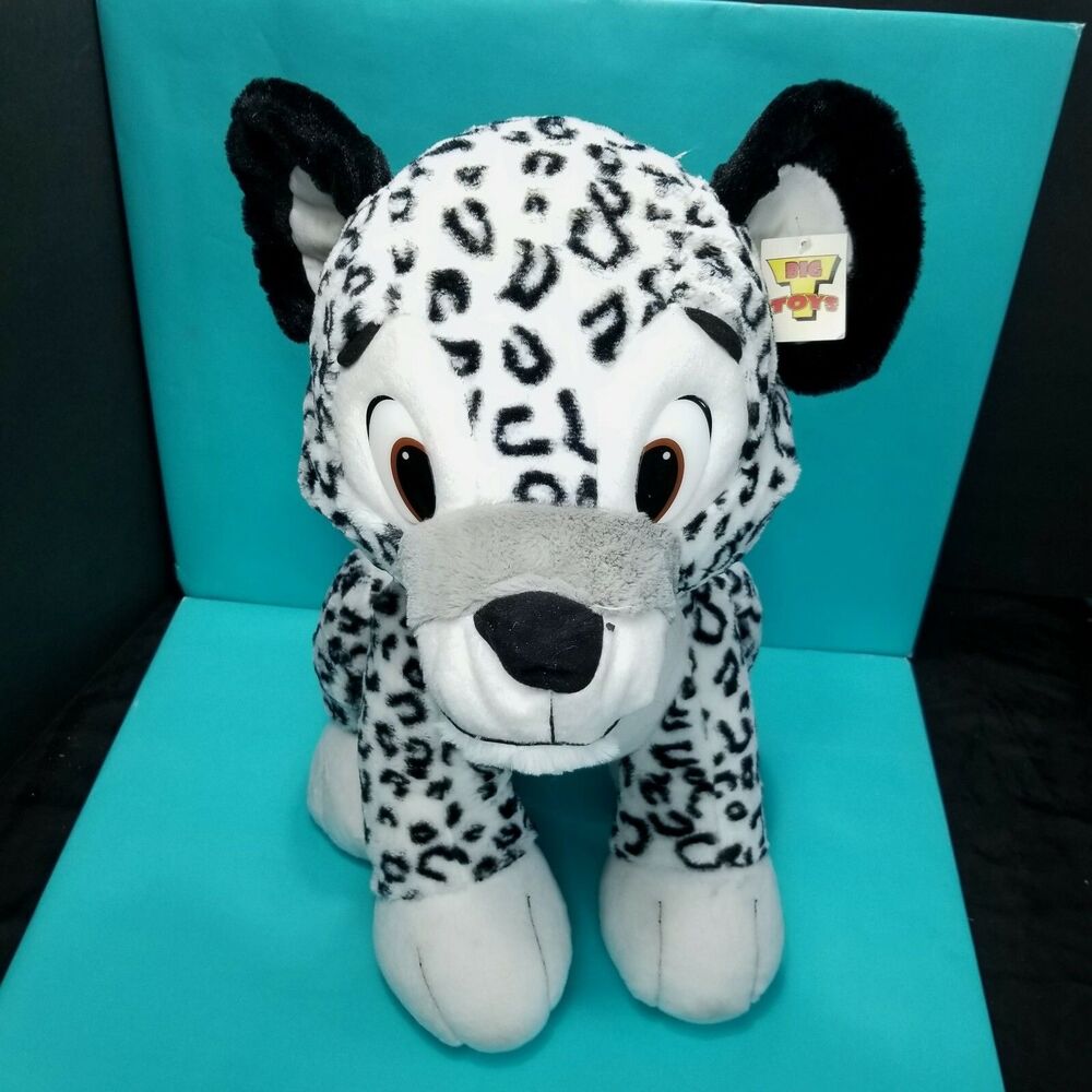 Spotted Leopard Plush Black White Cheetah Stuffed Animal 21" Large Giant w/ Tags